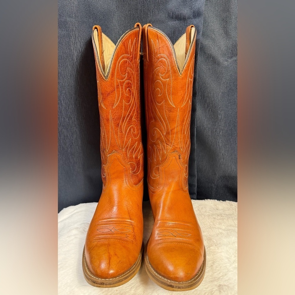 Dingo Classic Western Cowboy Boots – Made in USA Men’s Size 10.5 D – Tan Leather - Picture 4 of 9